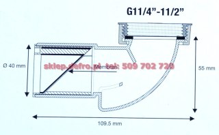 Syfon suchy kątowy dn 40