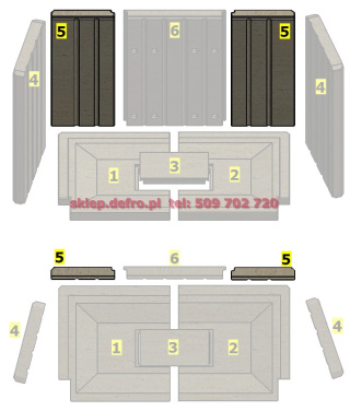 PORTAL ME (G) White Ceramic rear wall narrow left right