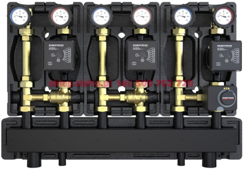 WITH TWO GROUPS WITH THERMOSTATIC VALVE 20-45'C AND ONE WITH MIXING VALVE AND ACTUATOR WITH DEFRO ECOFLOW ENERGY PLU PUMPS