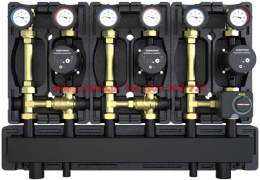 WITH TWO GROUPS WITH THERMOSTATIC VALVE 20-45'C AND ONE WITH MIXING VALVE AND ACTUATOR WITH DEFRO ECOFLOW ENERGY PUMPS