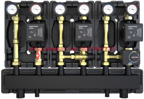 WITH DIRECT GROUP, WITH THERMOSTATIC VALVE 20-45'C, WITH MIXING VALVE AND ACTUATOR WITH DEFRO ECOFLOW ENERGY PLUS PUMPS