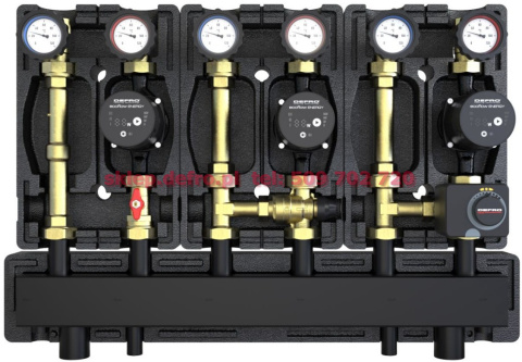 WITH DIRECT GROUP, WITH THERMOSTATIC VALVE 20-45'C, WITH MIXING VALVE AND ACTUATOR WITH DEFRO ECOFLOW ENERGY PUMPS