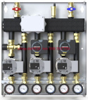 WITH GROUP WITH THERMOSTATIC VALVE 20-45'C AND TWO WITH MIXING VALVE AND ACTUATOR WITH WILO PARA 15/6 PUMPS