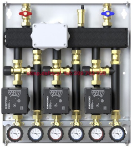 Z TRZEMA GRUPAMI Z ZAWOREM TERMOSTSTYCZNYM 20-45'C Z POMPAMI DEFRO ECOFLOW ENERGY PLUS 4/6