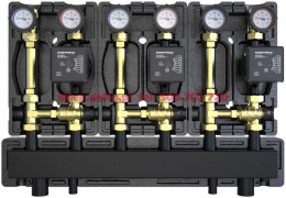 WITH THREE GROUPS WITH THERMOSTATIC VALVE 20-45'C WITH DEFRO ECOFLOW ENERGY PLUS PUMPS