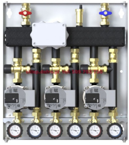 Z TRZEMA GRUPAMI Z ZAWOREM TERMOSTSTYCZNYM 20-45'C Z POMPAMI WILO PARA 15/6